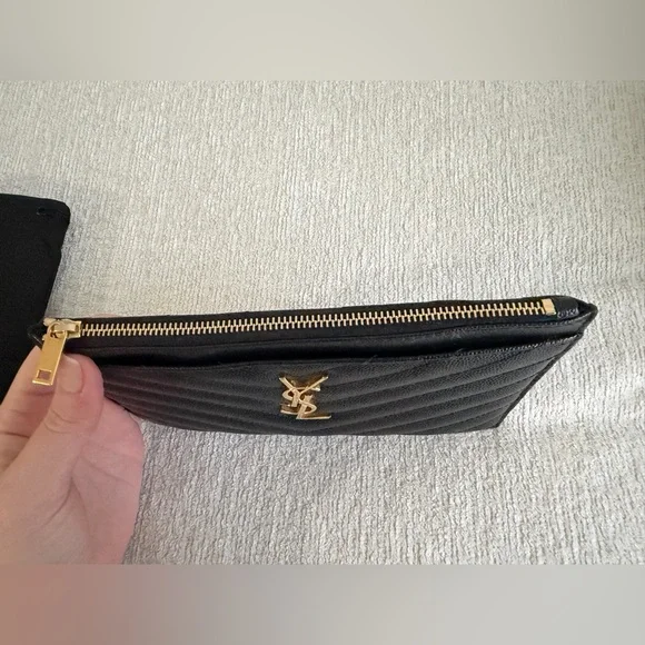 Saint Laurent Classic Black Pouch- Authentic - Picture 7 of 10